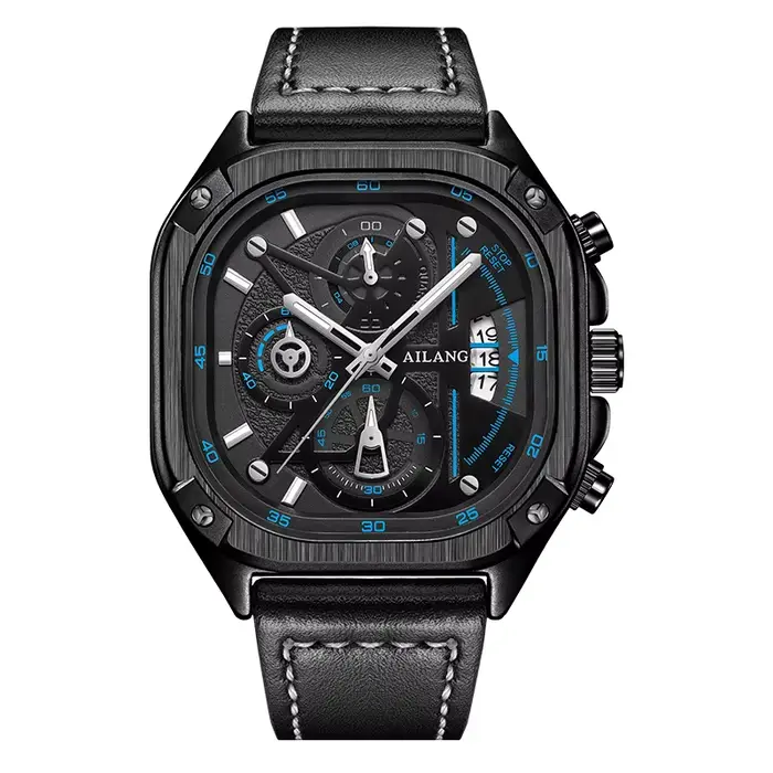 AILANG Tourbillon montres en cuir Couple ensemble unisexe montres assorties Quartz étanche avec aigu