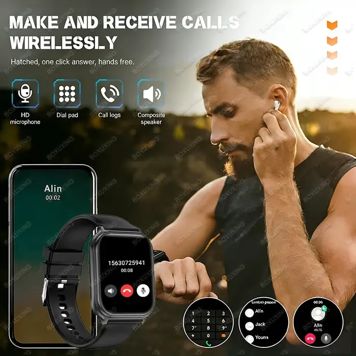 Montre connectée de sport en plein air, écran AMOLED HD de 1.83 pouces, fréquence cardiaque, suivi GPS, étanchéité IP68, appels Bluetooth, pour hommes et femmes