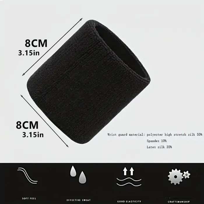 1 pièces protège-poignet et coude de sport absorbant la sueur avec bracelet en serviette-protecteur
