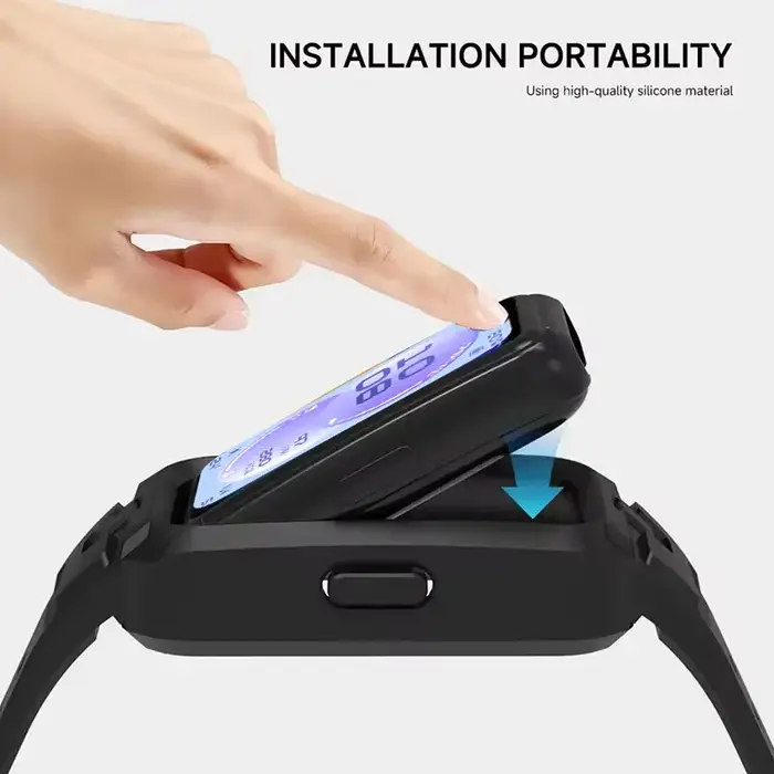 Bracelet et coque en silicone 2 en 1 pour montre connectée Samsung Galaxy Fit 3