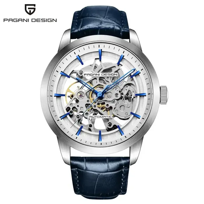 Montre pour homme PAGANI DESIGN, montre de luxe squelette, bracelet en cuir, nouvelle montre mécaniq