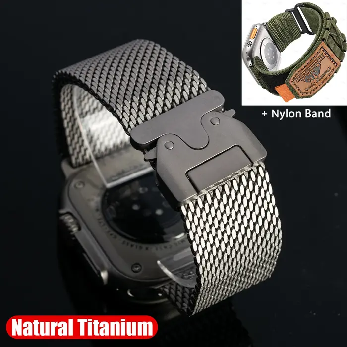 Bracelet en titane pour Apple Watch Ultra 3/2 49mm, IWatch série 11 10 9 8 7 6, boucle milanaise en 