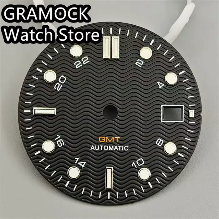 GRAMOCK – cadran de montre 31mm, noir, blanc, bleu, vert lumineux, adapté à NH34 DG3804 DG5833, fenê