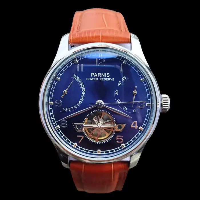 Montre mécanique automatique Parnis Business pour homme, 42 mm, avec mouvement Seagull ST25, tourbil