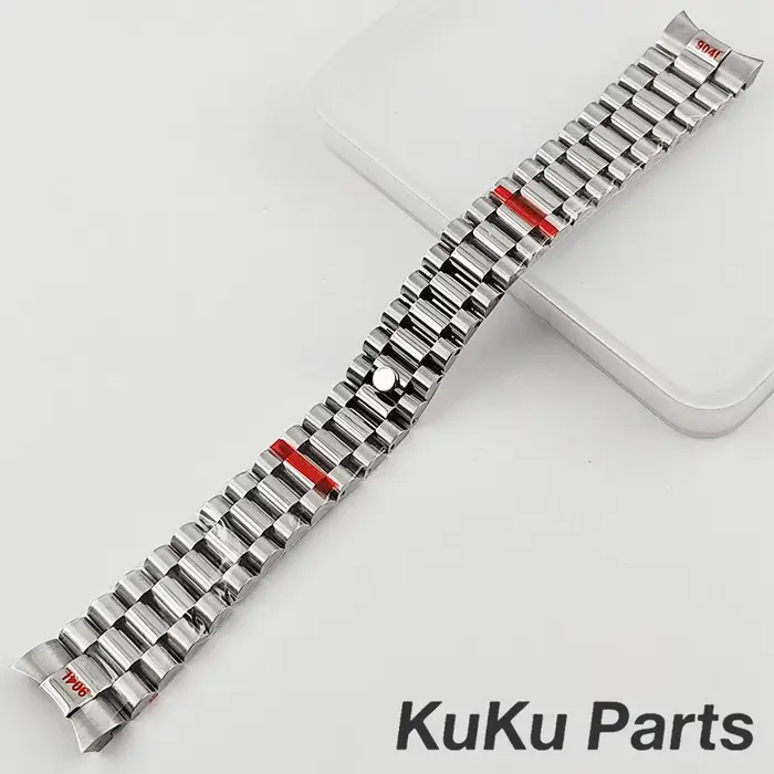 Bracelet présidentiel jubilé en argent de 20MM de largeur, fermoir coulissant en acier inoxydable 90