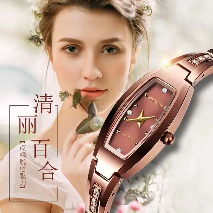 Montre rétro dorée pour femmes Vintage petites dames montres Bracelet en acier