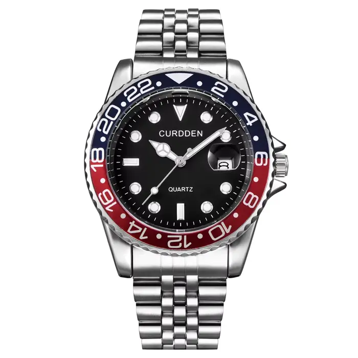 Hommes marque célèbre montres étudiants garçons mode bracelet en acier inoxydable calendrier décontr
