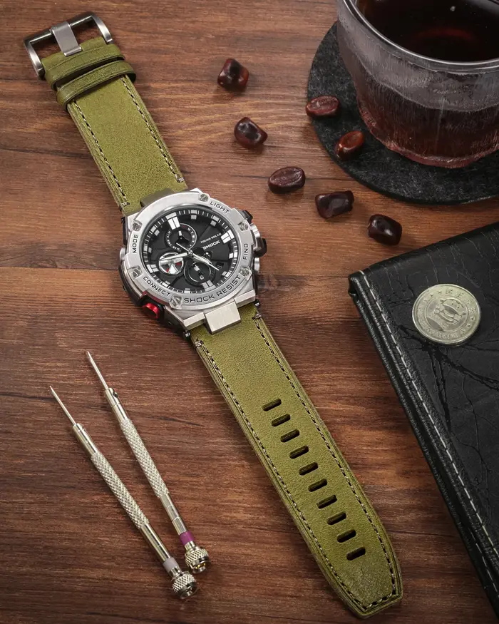 Pour g-shock GST-B100 bracelet de montre véritable Lenther doux à la mode remplacer les bracelets de poignet