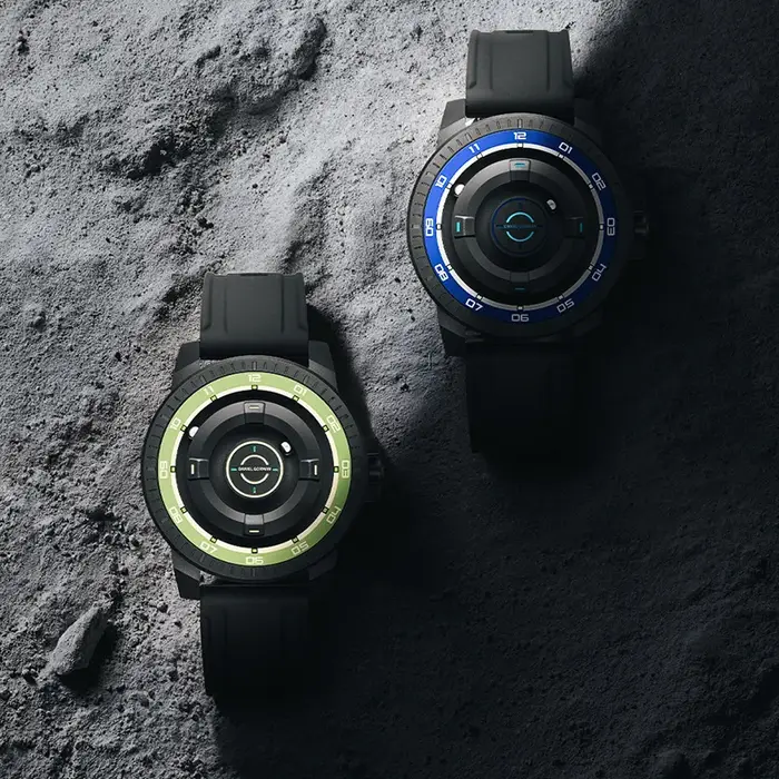 DANIEL GORMAN Designer Nightlight Montre homme en silicone noir Montre à quartz avec cadran circulaire unique Montre-bracelet magnétique en acier avec perles