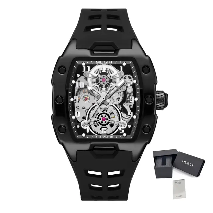 MEGIR marque mode montre mécanique pour hommes Sport évidé automatique montre-bracelet lumineux étanche horloge Reloj Hombre 8602
