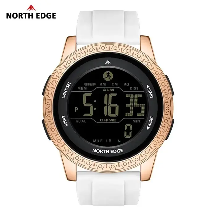 NORTH EDGE luxe hommes femmes podomètre montre-bracelet numérique étanche 50m sport double temps rév