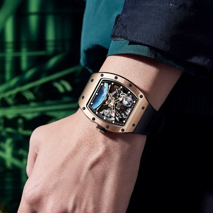 2026 nouveau design pagani hommes squelette montre haut de gamme en caoutchouc starp étanche lumineux mode tendance