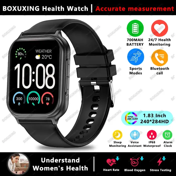 Montre connectée de sport en plein air, écran AMOLED HD de 1.83 pouces, fréquence cardiaque, suivi G