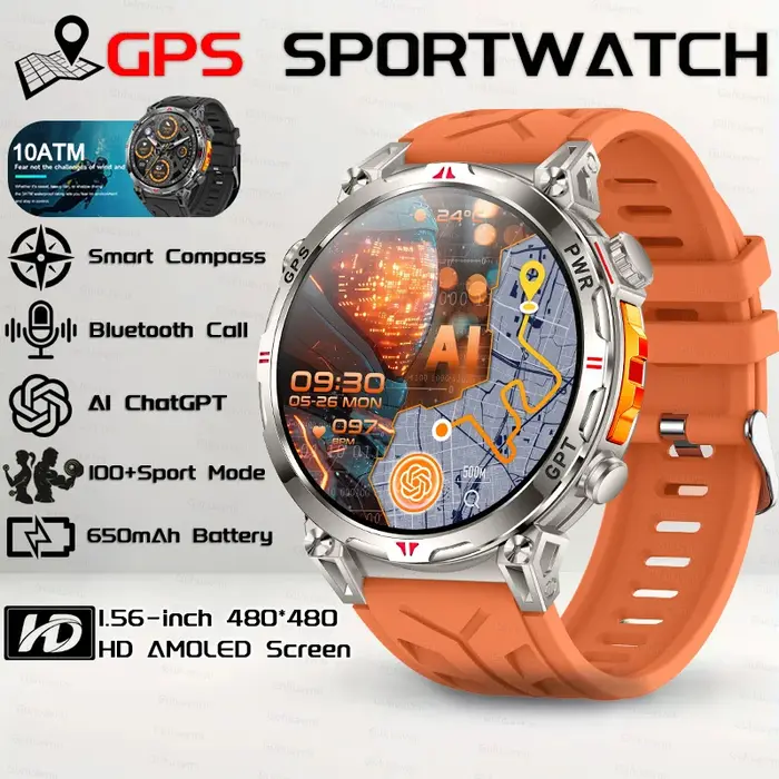 Nouvelles montres connectées GPS de sport pour hommes 2026 avec boussole