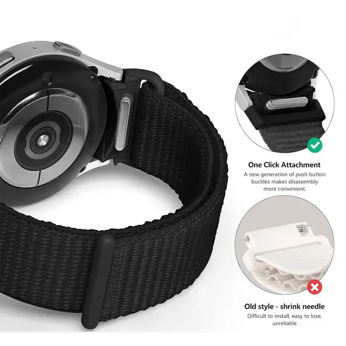 Bracelet pour Samsung Galaxy Watch 7/6/4/classique/5 pro 44mm 40mm poignet sans espaces en Nylon sport boucle correa