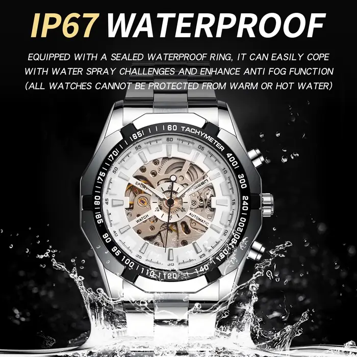 Montre automatique squelette pour homme BINBOND