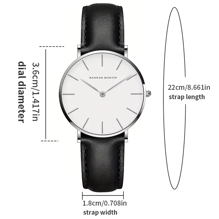 HANNAH MARTIN Top marque femmes montres étanches 36mm mode luxe Ultra mince en cuir créatif or Rose dames