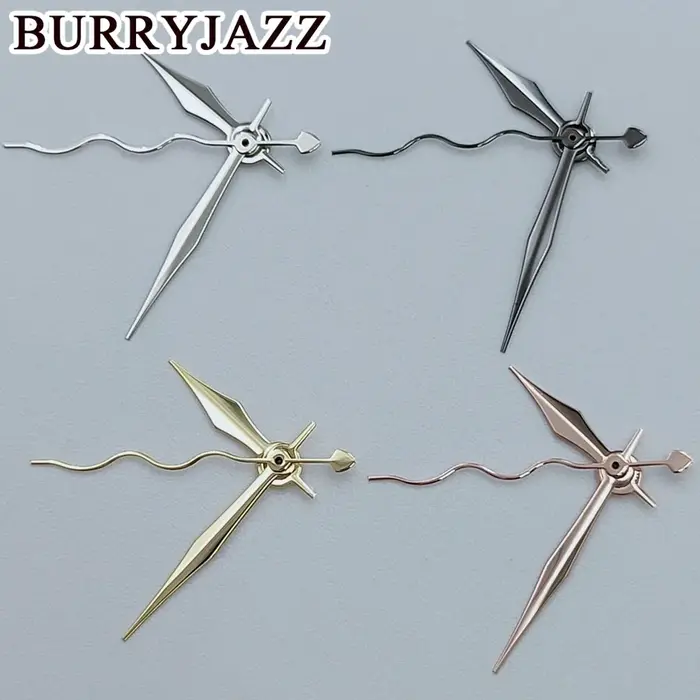 BURRYJAZZ NH35 NH36 NH38 7S26 7S36 4R35 4R36 aiguilles de montre non lumineuses bouclées ondulation