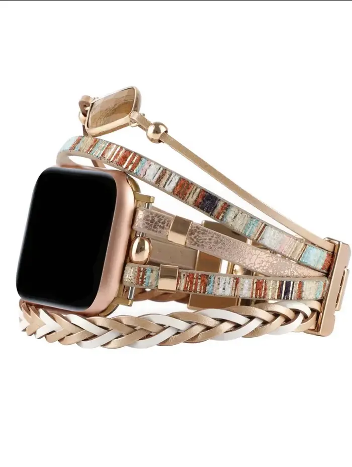 Bracelet à maillons tressés élégant pour Apple Watch Series S11 10/8/7/6/3/4/5/9 40mm 41mm 38mm 42mm