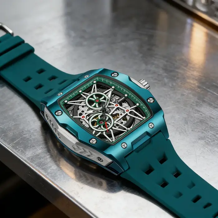 Montres pour hommes squelette lumineuses