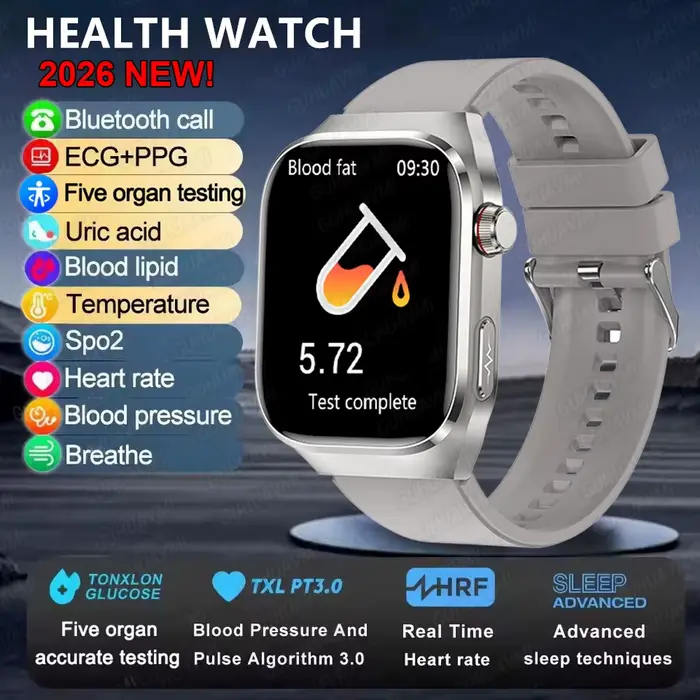 2025New Micro examen physique montre intelligente pour hommes acide urique graisse corporelle cinq o
