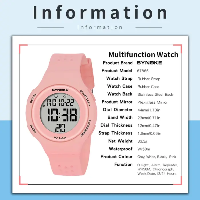 SYNOKE montres pour femmes mince luxe natation étanche montre de Sport numérique pour hommes LED horloge électronique multifonctionnel montre-bracelet de plongée