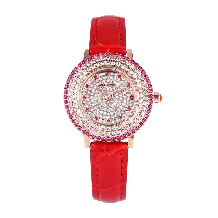 AdrenPalace-Montre à quartz en cuir véritable pour femme
