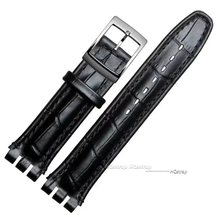 Bracelet en cuir véritable anti-transpiration pour hommes et femmes, bracelet Swatch, ceinture de ha