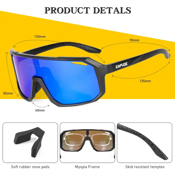 Kapvoe lunettes de soleil photochromiques vtt lunettes de vélo UV400 hommes femmes Sports de plein a