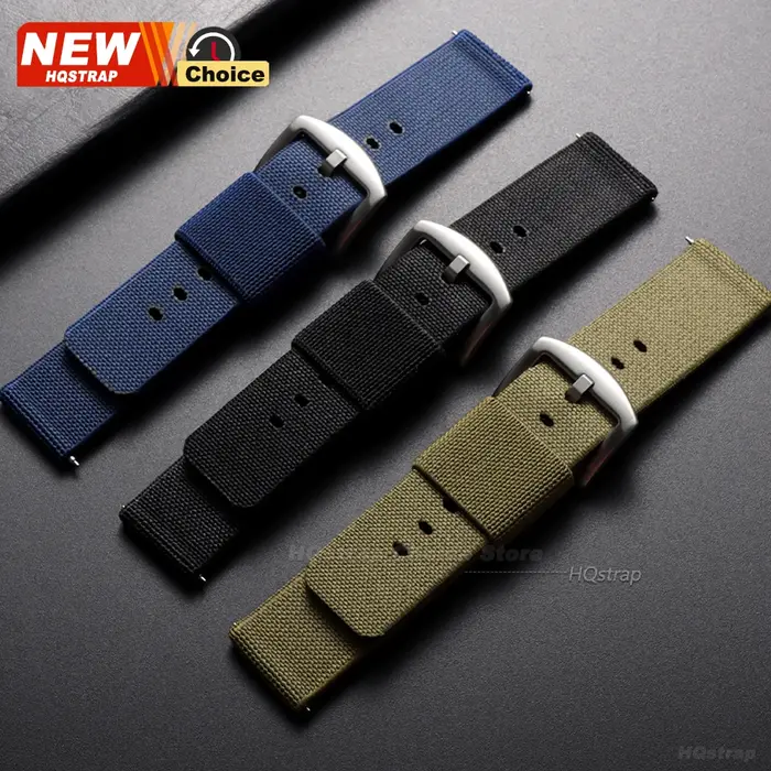 Nouveau bracelet de montre en nylon élastique tissé, 18mm 20mm 22mm, universel, à libération rapide, pour montre militaire, bracelet pour femmes et hommes
