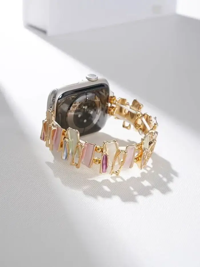 Bracelet élastique à maillons pour Apple Watch Series 11/10/9/8/7/6/5/4/3/2/1 SE 40mm 41mm 42mm 44mm 45mm 46mm 49mm
