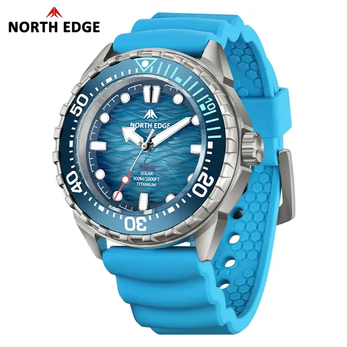 NORTH EDGE TRITON-TI Montre de plongée solaire pour homme en titane