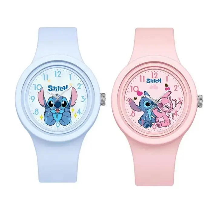 Nouveau point enfants montres pour filles bracelet en Silicone rond Quartz