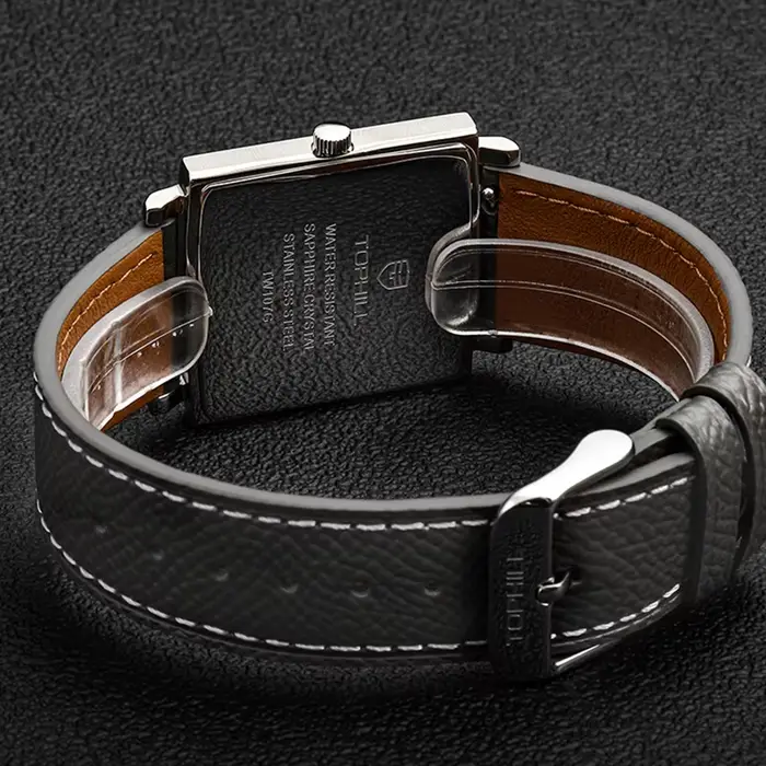TOPHILL – montre pilote Vintage pour hommes, mouvement à Quartz, montre-bracelet ultra-fine, petit cadran secondaire en émail, verre saphir, étanche à 30m