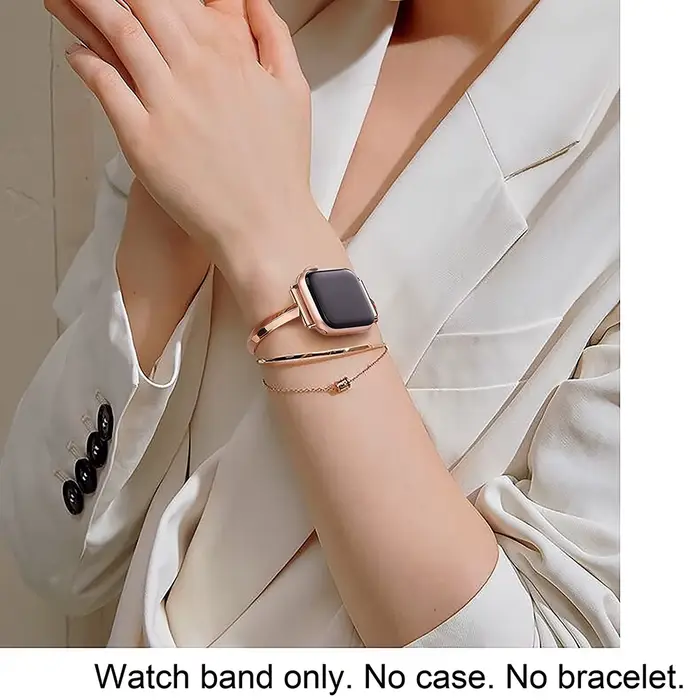 Bracelet à maillons en acier inoxydable pour Bracelet de montre Apple 6 7 8 SE 40mm 44mm 45mm 41mm 49mm, Bracelet mince pour femmes pour iWatch 5 4, accessoires