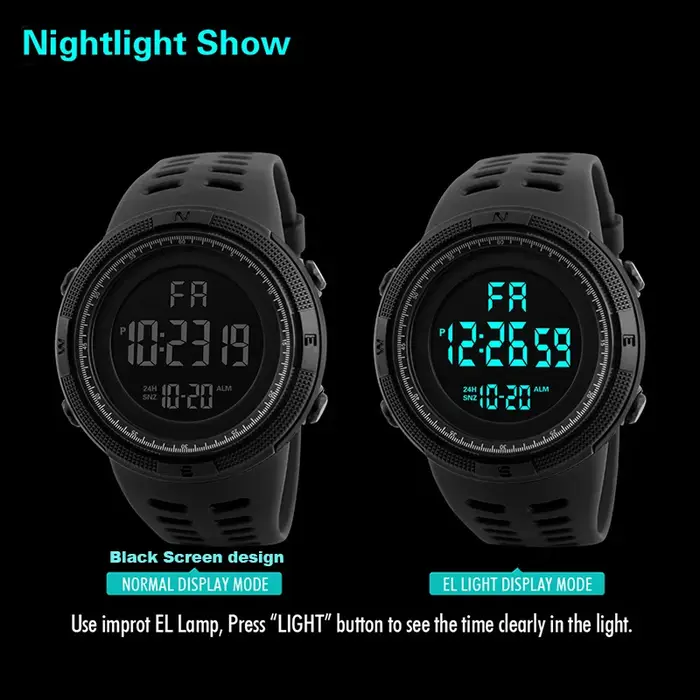 Montre numérique pour hommes montre-bracelet de Sport militaire multifonction étanche montres de Sport enfants étudiant montre électronique pour hommes cadeaux