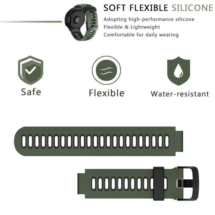Bracelet de rechange en Silicone pour montre intelligente Garmin Forerunner 735XT, pour Forerunner 230/220/235/620/630