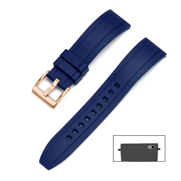 Bracelet de montre en caoutchouc FKM vulcanisé de qualité supérieure 18mm 19mm 20mm 21mm 22mm 23mm 24mm bracelets