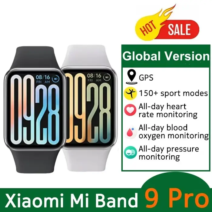 Xiaomi-Bracelet intelligent 9 Pro, version globale, affichage en effet 1.74, GNSS intégré, autonomie
