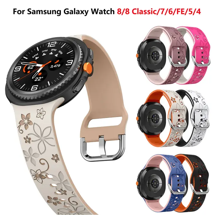 Bracelet classique en Silicone gravé pour Samsung Galaxy Watch 8/8