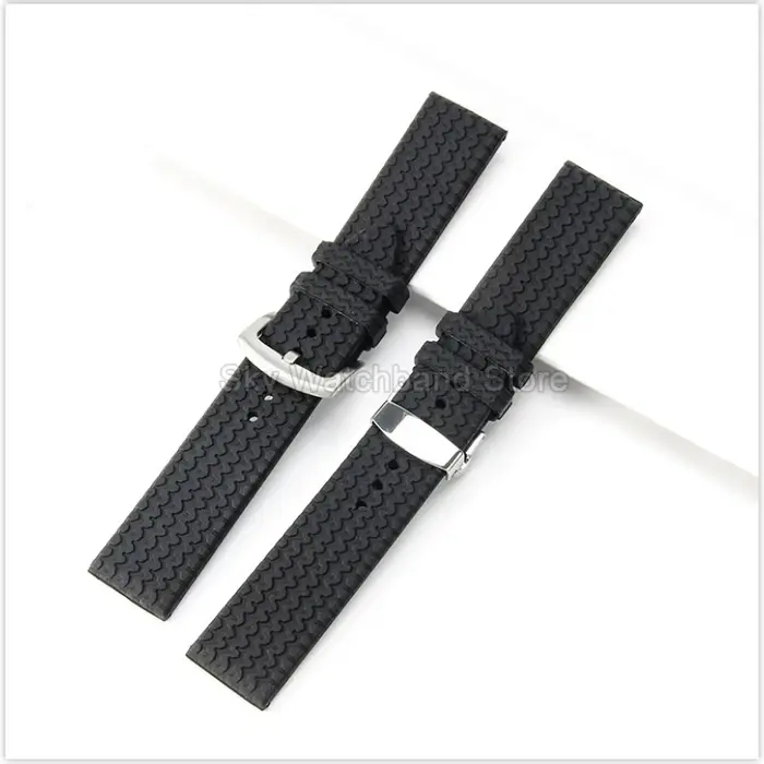 Bracelet de montre en Silicone noir pour Chopard Mille Miglia, 168511 168997, Interface droite souple et résistante à la sueur, accessoires de montre Premium