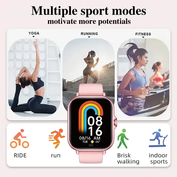 Montre connectée sportive multifonctionnelle à écran tactile complet de 1