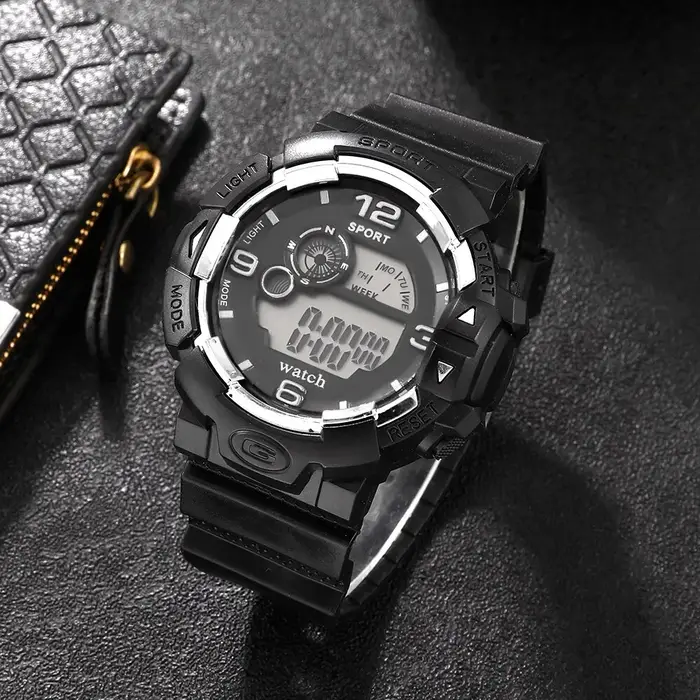 Montre-bracelet militaire étanche pour homme avec bracelet en silicone