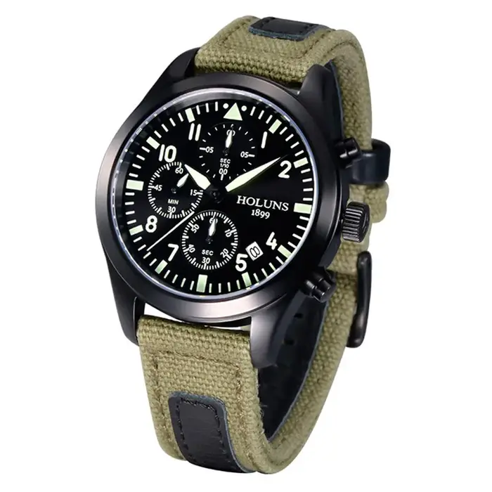 Original HOLUNS homme marque montre multifonctionnel sport mâle chronographe mode affaires lumineux