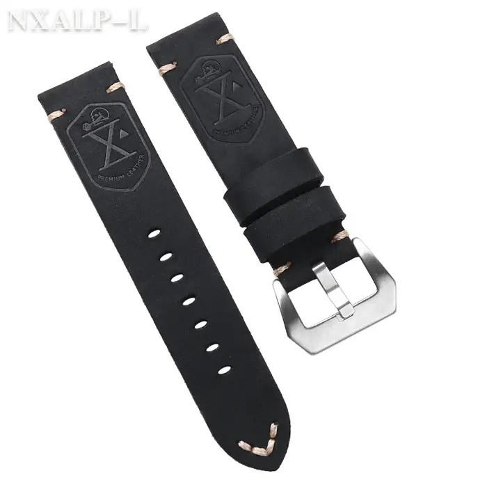 Bracelet de montre en cuir de vache première couche fait à la main