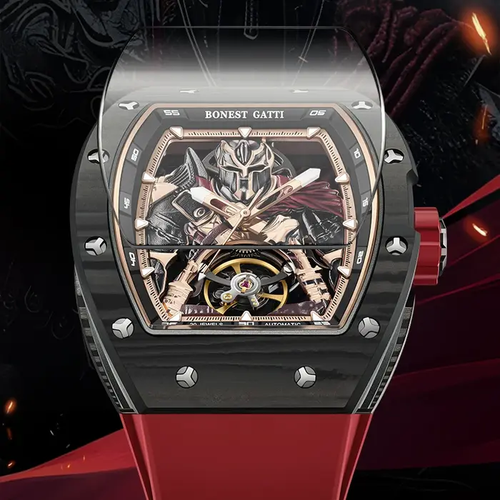 BONEST GATTI nouvelle marque supérieure hommes montre automatique en Fiber de carbone mécanique montre-bracelet