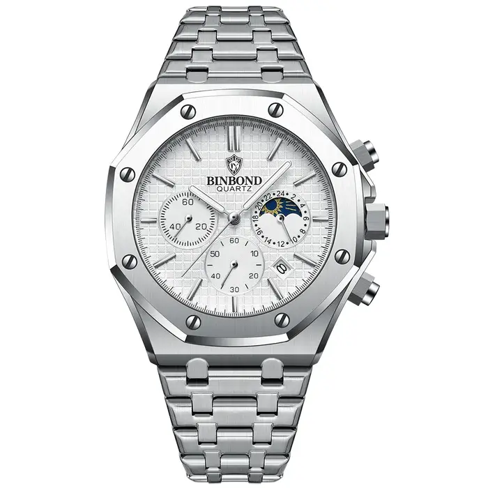 BINBOND qualité hommes montre de luxe haute homme Quartz montre-bracelet étanche lumineux Date en ac