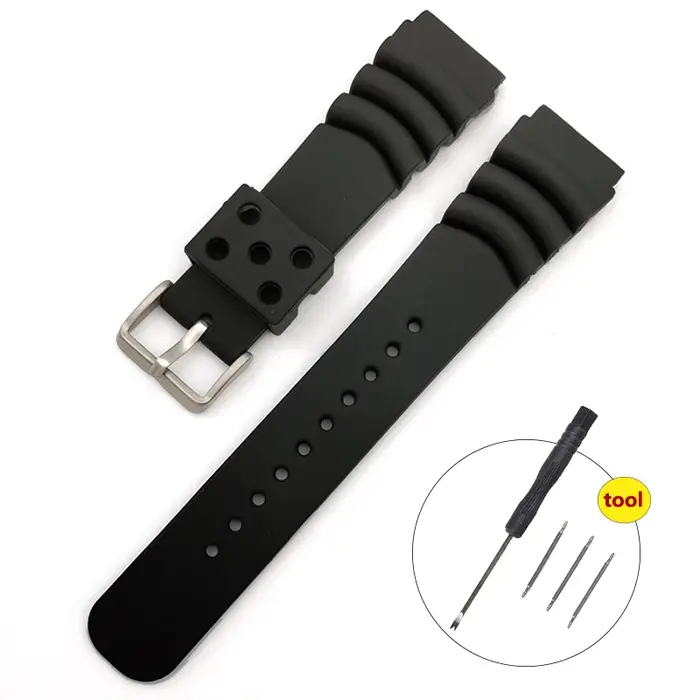 Bracelet de poignet pour Seiko 20mm 22mm 24mm Bracelet de montre en caoutchouc de plongée Bracelet d