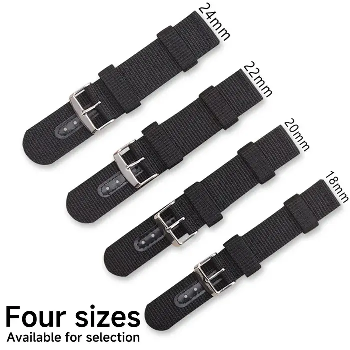 18mm 20mm 22mm 24mm Bracelet de montre en toile de Nylon tissé ceinture souple