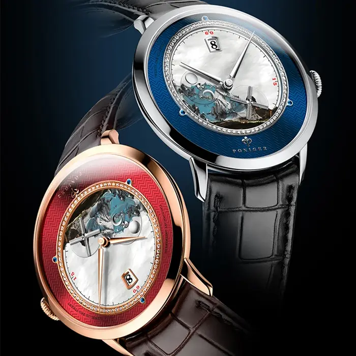 PONIGER P723 41MM montre mécanique automatique pour hommes, mouvement MIYOTA 8219, cadran peint, cristal saphir, étanche 50M